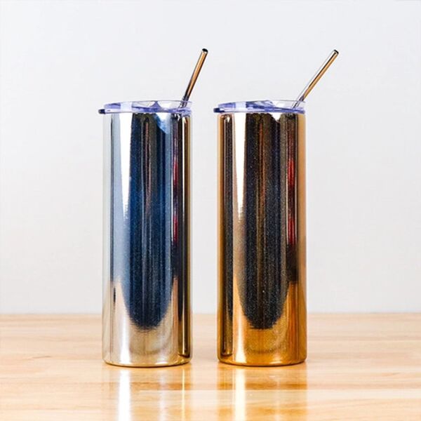 Holographic Glitter Skinny Tumbler Thumbnail