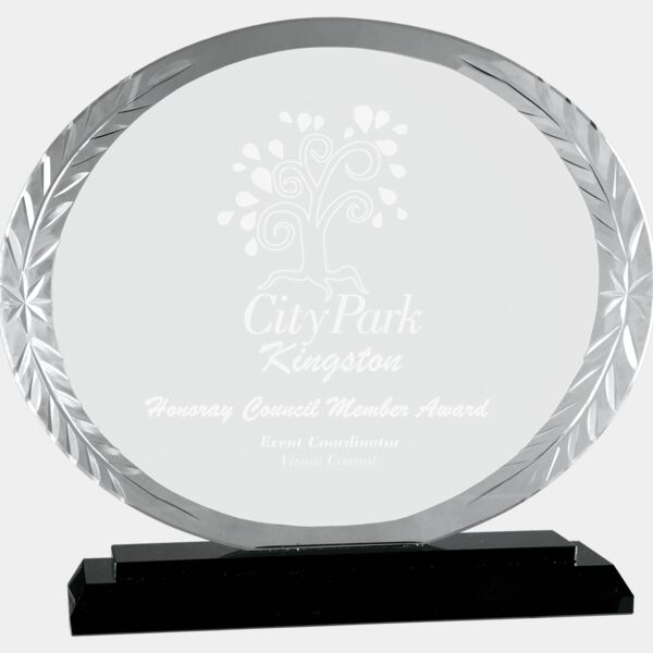 7" Oval Accent Glass on Base Thumbnail