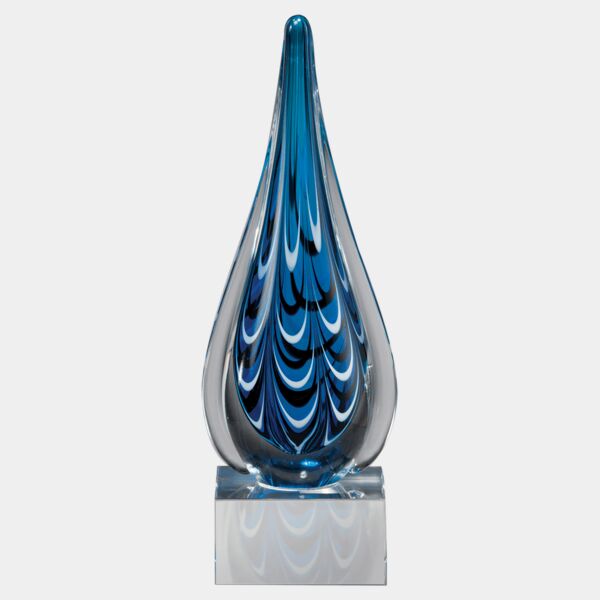10" and Teardrop Art Glass on Glass Base-No Plate Thumbnail