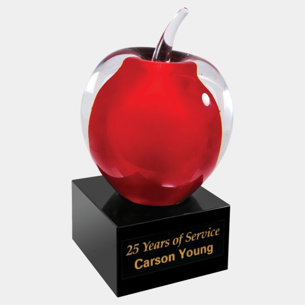 5 3/4" and Glass Apple with Base Thumbnail