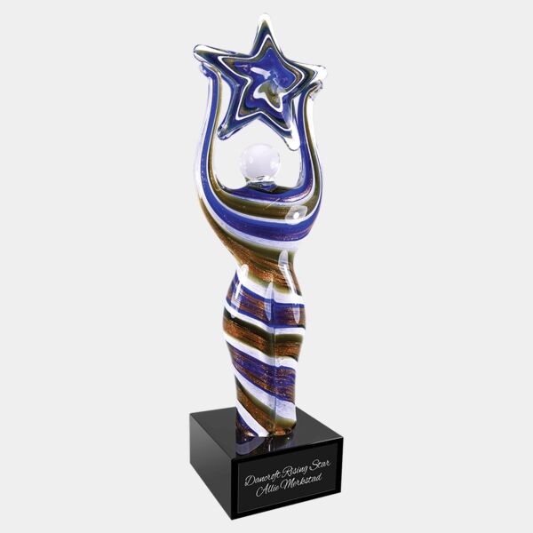 12" Glass Figure with Star and Base Thumbnail