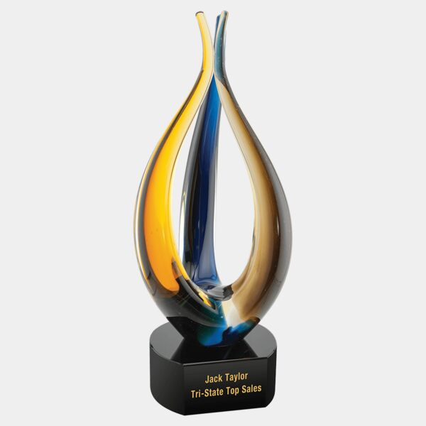 11 1/2" /Brown Tri Rise Art Glass Thumbnail