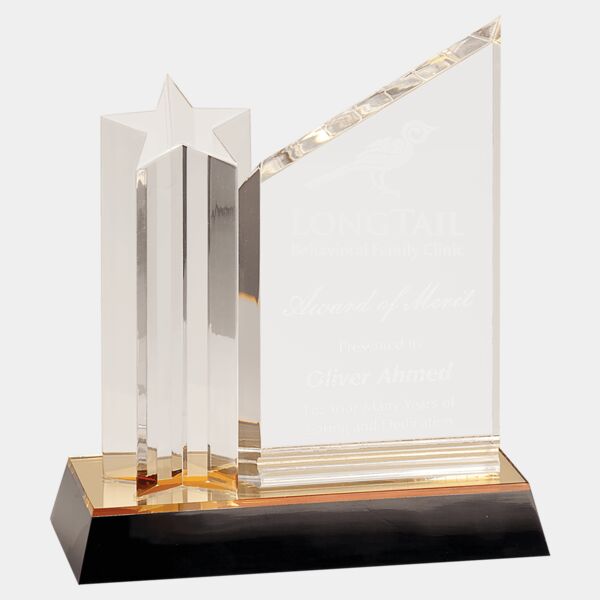 8" Star Column Acrylic with Plaque and / Base Thumbnail