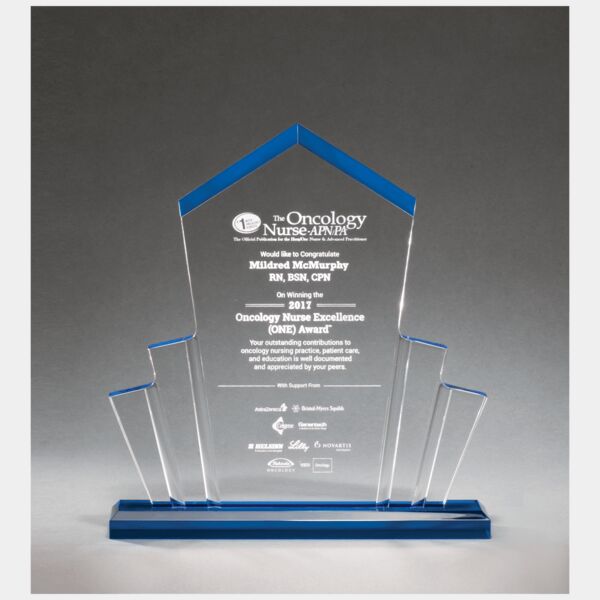 10" x 10 3/4" Large Tower Spotlight Acrylic with Accent on Acrylic Base Thumbnail