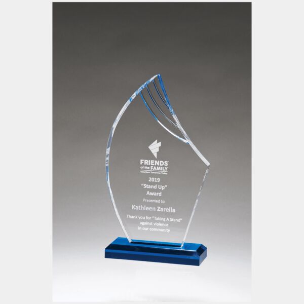 4 1/4" x 7 3/4" Flame Series Acrylic with Accents and Matching Acrylic Base Thumbnail