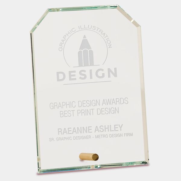 5" x 7" Clipped Corners Rectangle CrystalEdge Glass Thumbnail