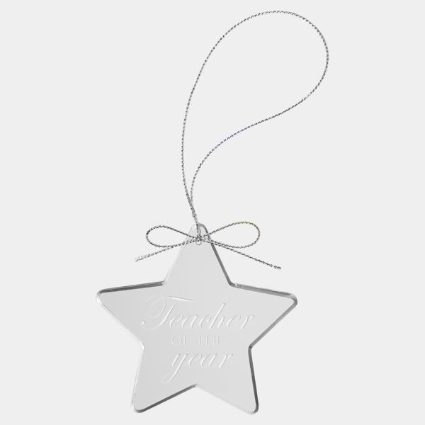 3 1/4" Star Glass Ornament with String Thumbnail