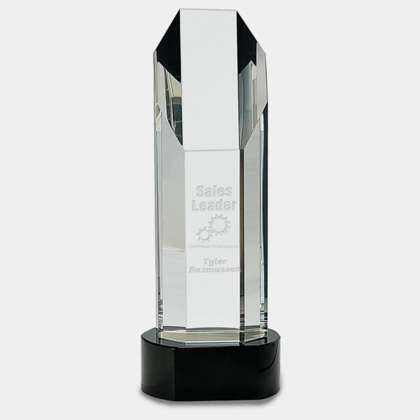 10 3/4" Octagon Slant-Top Crystal on Pedestal Base Thumbnail