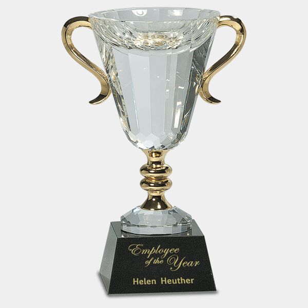 10" Crystal Cup with Handles and Stem Thumbnail