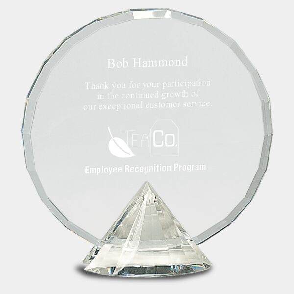 7 1/2" Round Crystal on Diamond Base Thumbnail