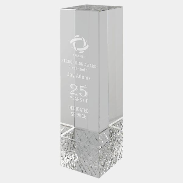 8 3/4" Crystal Rectangle with Jewel Base Thumbnail