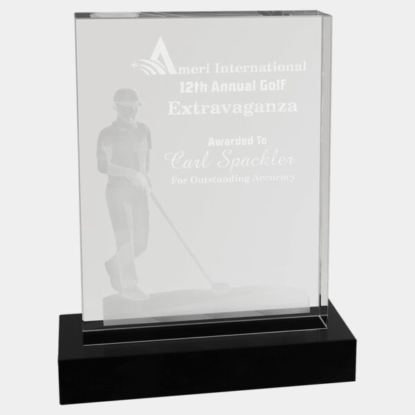 6 1/4" x 8" Crystal 3D Male Golf Thumbnail