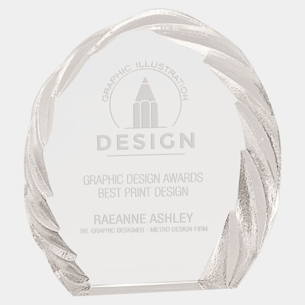 6" Oval Crystal with Decorative Edge Thumbnail