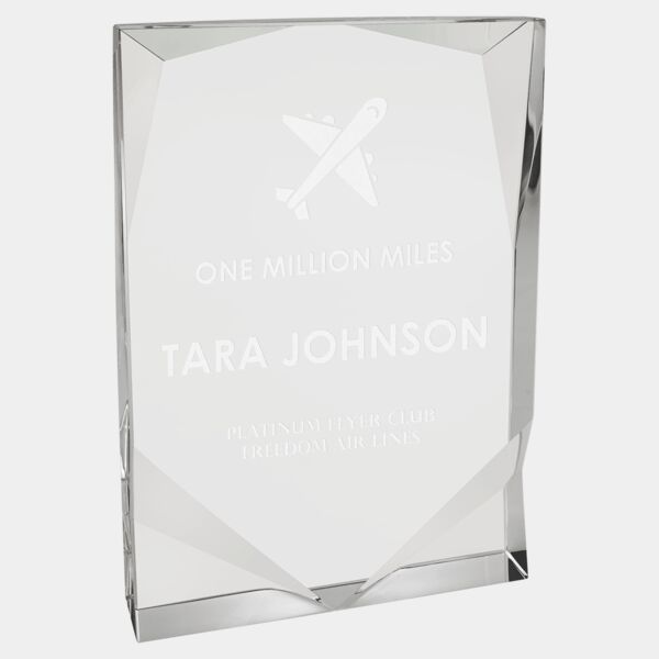 5 1/4" x 7 1/2" Crystal Rectangle with Two Front Bevels Thumbnail