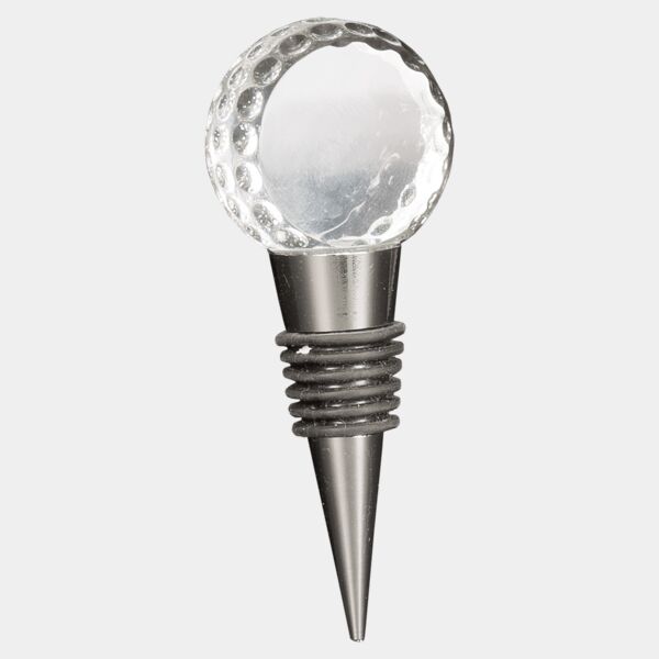 4" Crystal Golf Ball Wine Stopper Thumbnail