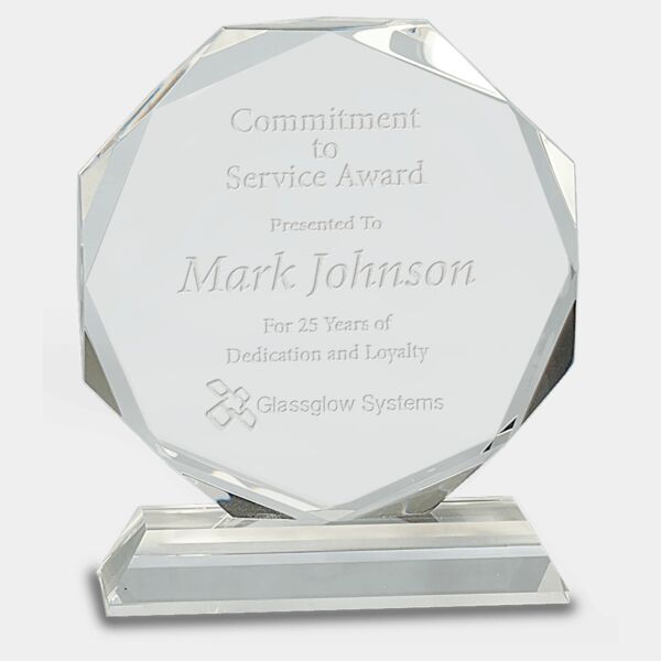 6" Crystal Octagon on Pedestal Base Thumbnail