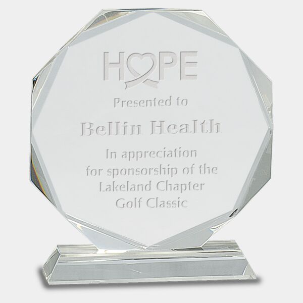 7 1/4" Crystal Octagon on Pedestal Base Thumbnail