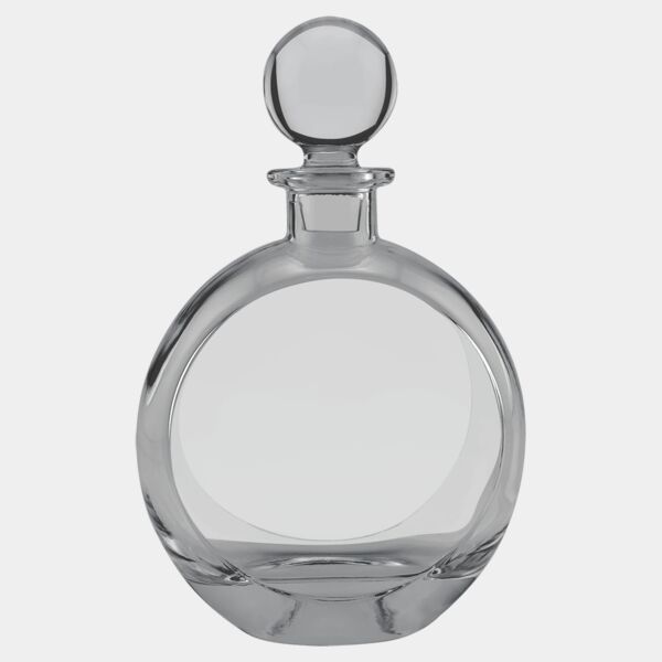 Polar Camel 750 mL Flat Round Glass Decanter in Gift Box with Printed Paper Sleeve Thumbnail