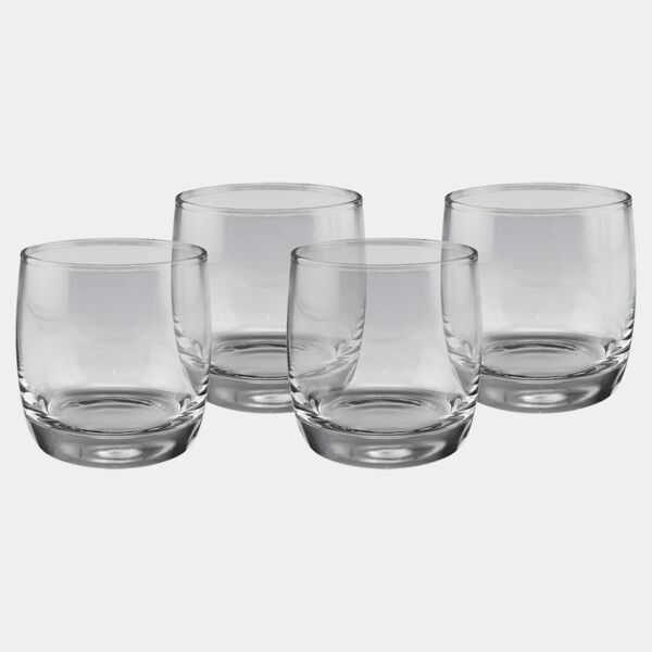 Four Polar Camel 10 oz. Round Rocks Glasses in Gift Box with Printed Paper Sleeve Thumbnail