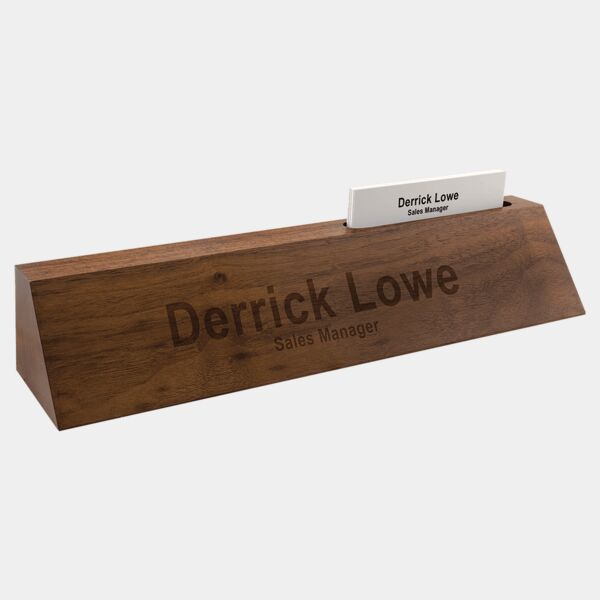 10" Genuine Desk Wedge with Business Card Holder Thumbnail