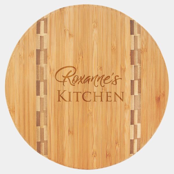 9 3/4" Round Cutting Board with Butcher Block Inlay Thumbnail