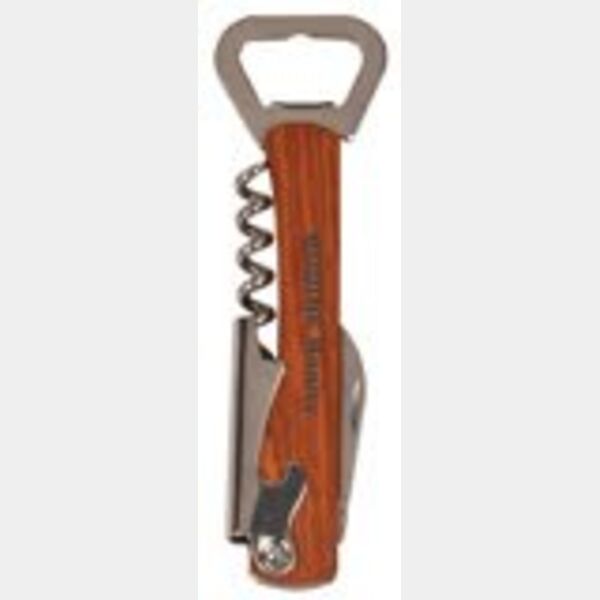5 1/4" Wooden Bottle Opener & Wine Corkscrew Thumbnail