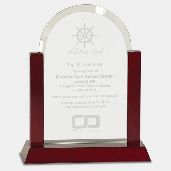 9" Gateway Jade Dome Glass Award with Finish Base Thumbnail