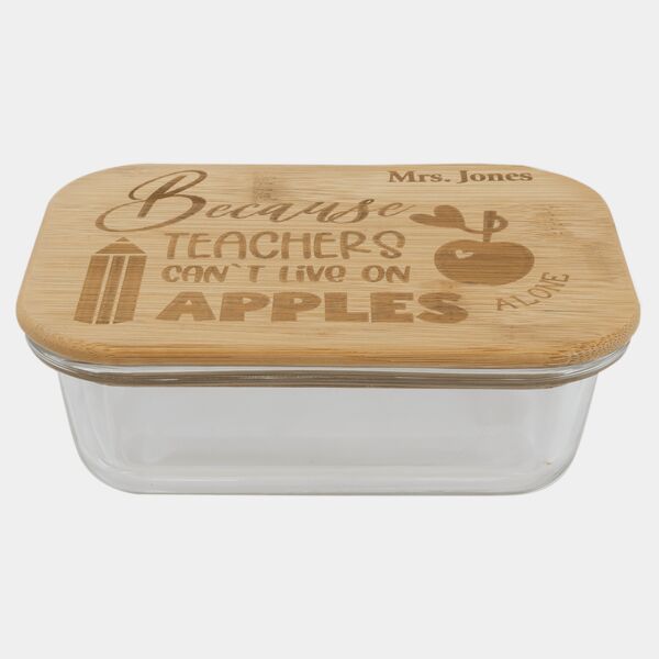 12 oz. Rectangle Glass Container with Lid Thumbnail