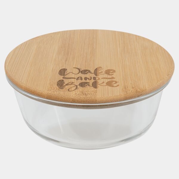 32 oz. Round Glass Container with Lid Thumbnail