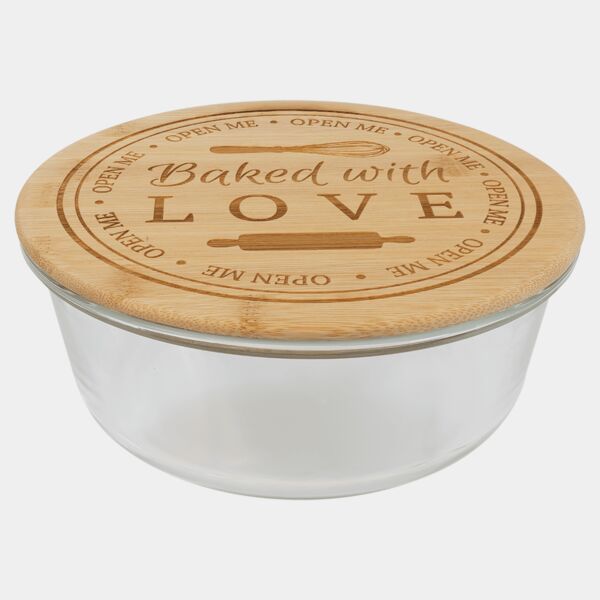 44 oz. Round Glass Container with Lid Thumbnail