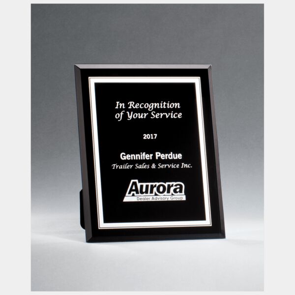 6" x 8" Glass Plaque with Border and Easel Back Thumbnail