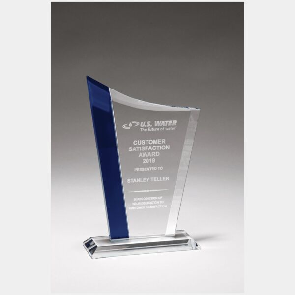 6 1/2" x 9 3/4" Zenith Series Glass Award with Glass Highlights Thumbnail