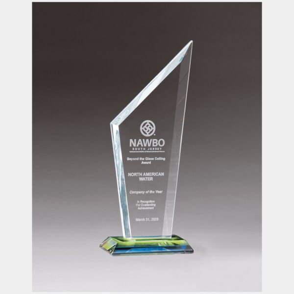 3 3/8" x 8 3/4" x 3/8" Thick Zenith Series Glass with Prism-Effect Base Thumbnail