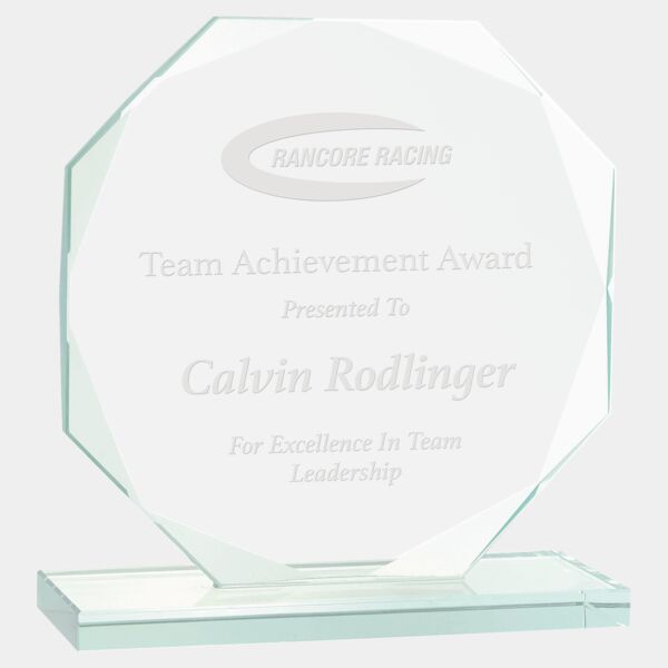 6" Octagon Jade Glass Award Thumbnail