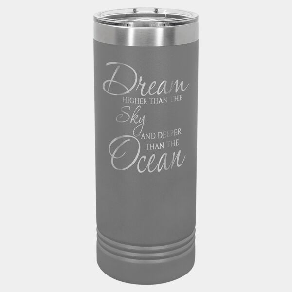 Polar Camel 22 oz. Dark Skinny Tumbler with Slider Lid Thumbnail