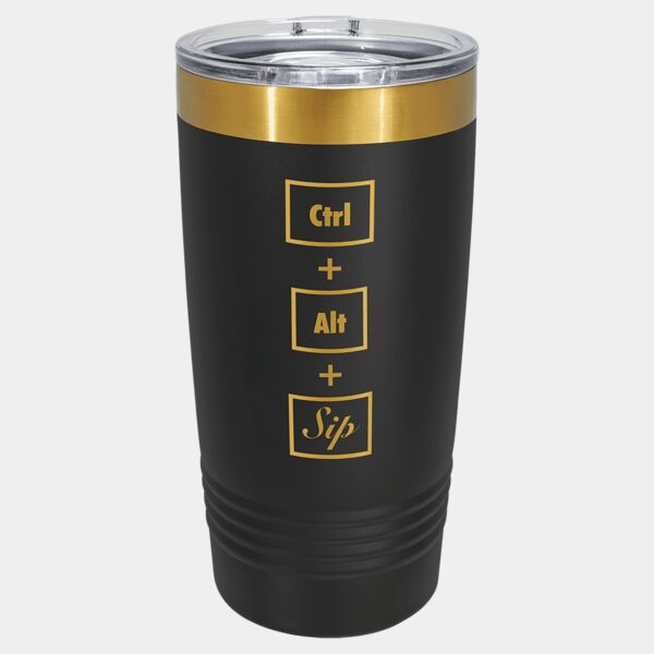 Polar Camel 20 oz. /Bright ION-Plated Ringneck Tumbler with Slider Lid Thumbnail