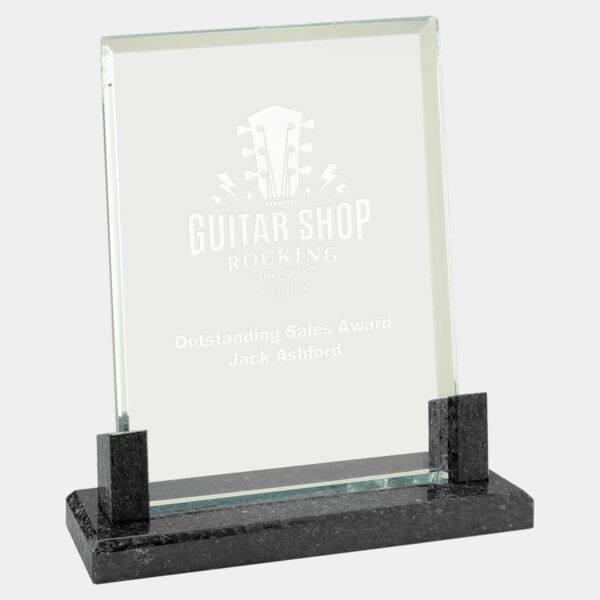 7" Rectangle Glass with Marble Base Thumbnail