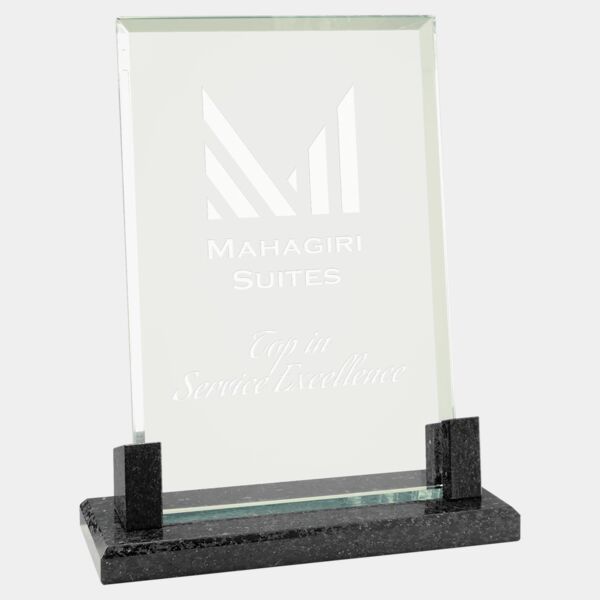 8" Rectangle Glass with Marble Base Thumbnail