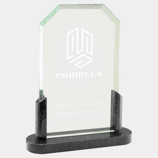 7 3/4" Clipped Corners Glass with Marble Base Thumbnail