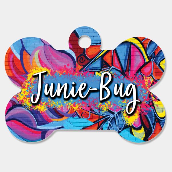 1 1/2" x 1" Sublimatable Gloss Aluminim Bone Pet Tag Thumbnail