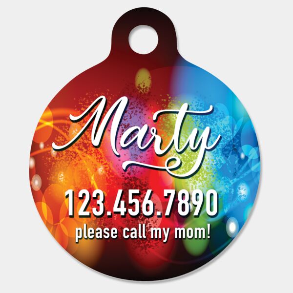 1 1/4" Gloss Sublimatable Aluminum Round Pet Tag with Tab Thumbnail