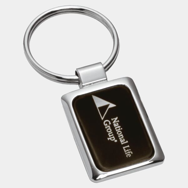 1" x 2 3/4" Plated Key Ring with Aluminum Insert Thumbnail