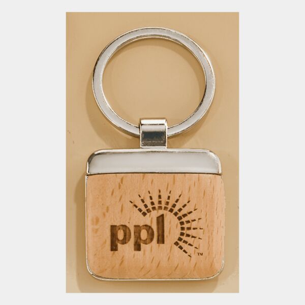 1 1/8" x 1 1/2" Key Ring with Maplewood Insert Thumbnail