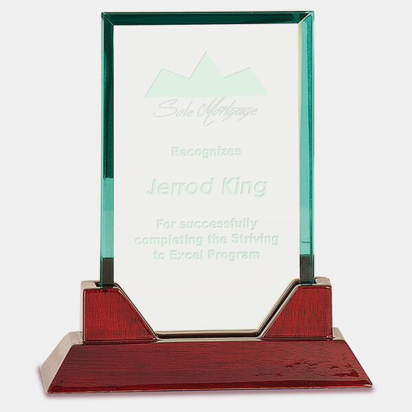 7 3/4" Jade Rectangle Prestige Glass with Piano Finish Base Thumbnail