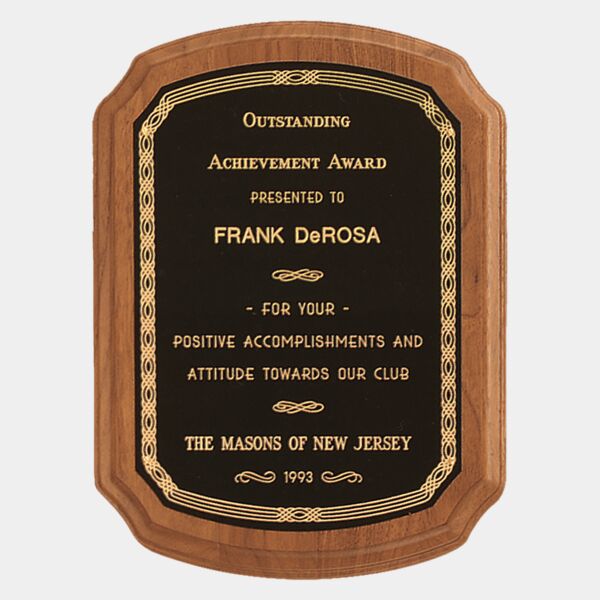 7" x 8" Coventry Series American Plaque with Border Laserable Brass Plate Thumbnail