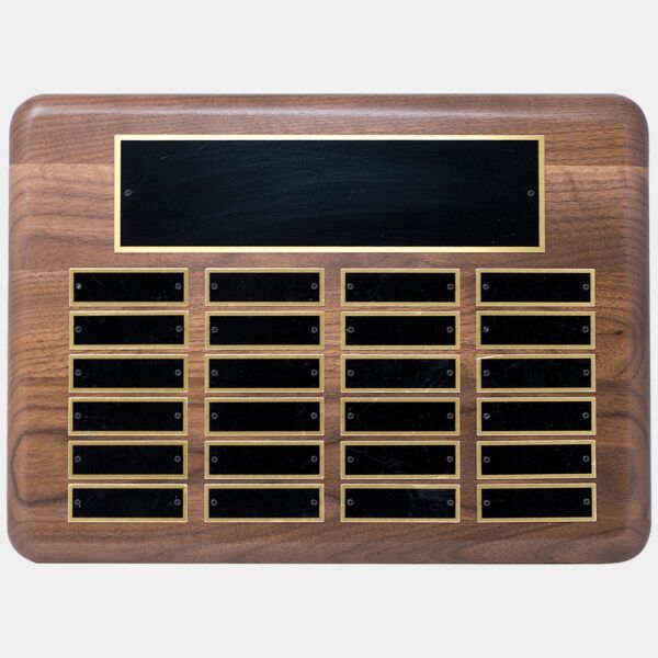 11" x 15" American 24 Plate Perpetual Plaque with Brass Plated Steel Plates Thumbnail