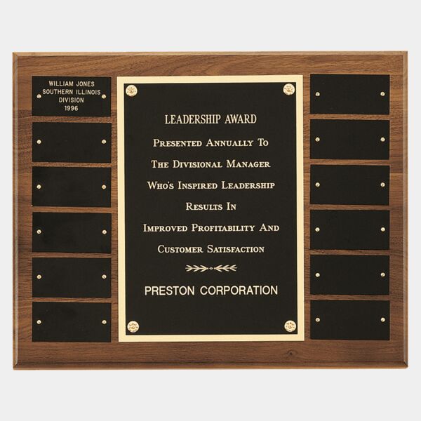 12" x 15"/Plates 1 1/2" x 3" American 12 Plate Perpetual Plaque with Brass Plates Thumbnail