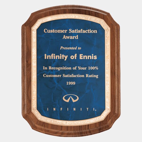 7" x 8" Coventry Series American Plaque with Border Sapphire LaserFX Plate Thumbnail