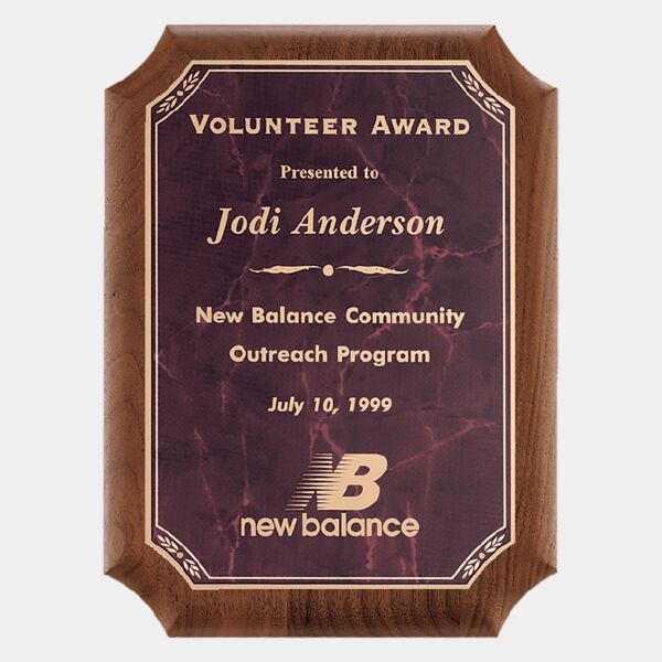 8" x 10 1/2" American Plaque with Border Ruby Marble LaserFX Plate Thumbnail