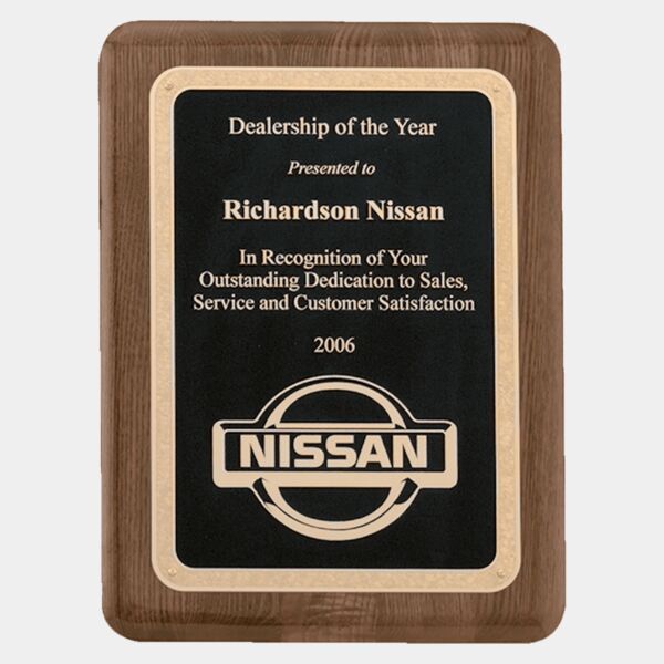 7" x 9" Airflyte Premium Piano Finish Plaque with Florentine Border Textured LaserFX Plate Thumbnail